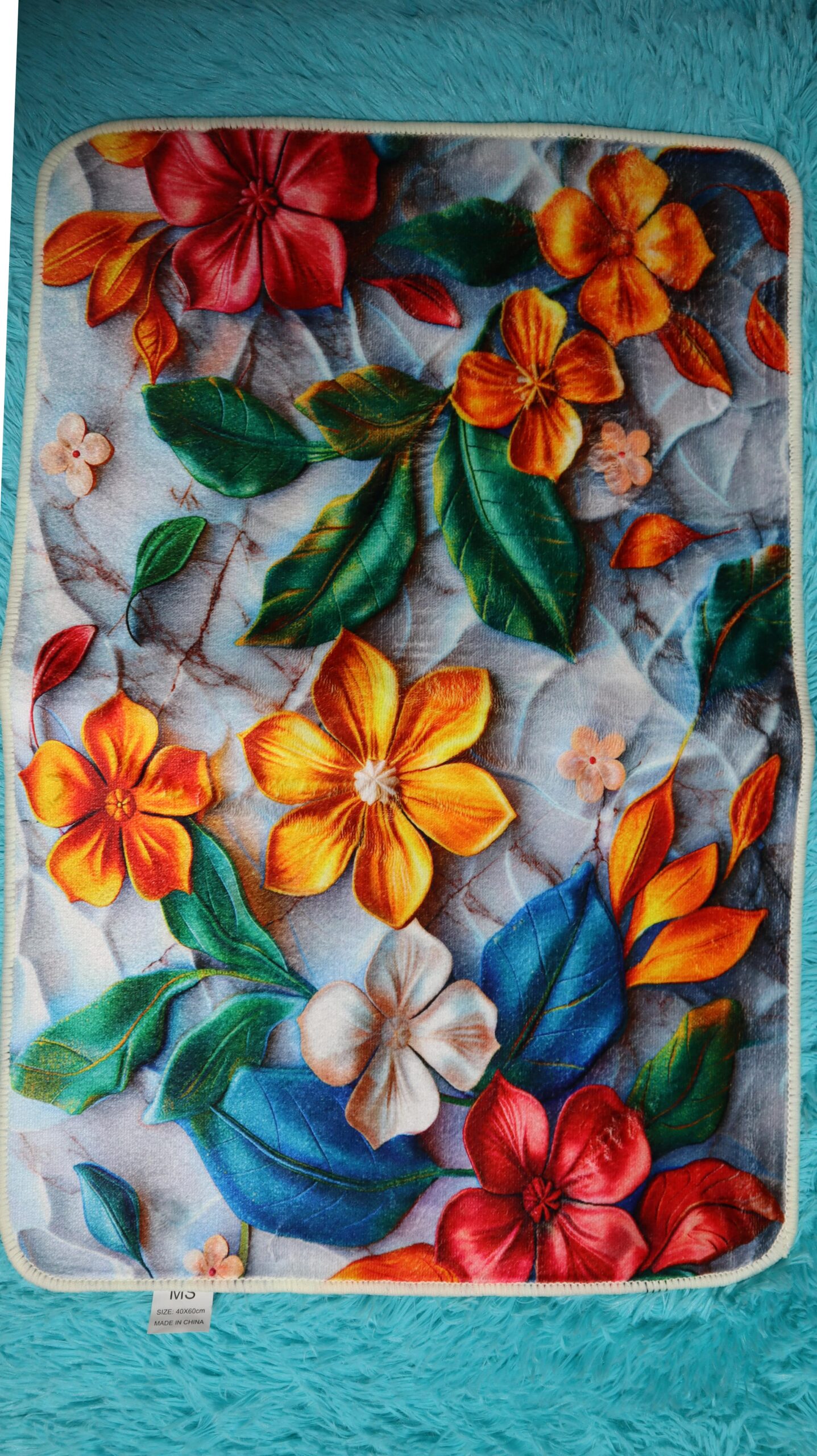 Colourful flower printed doormat(40×60 cm)